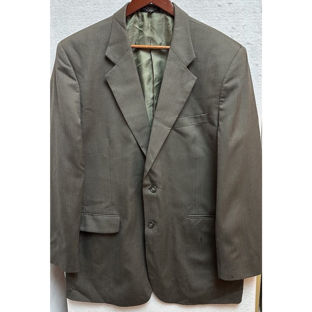 Vtg Harve Benard Wool Brown/Gray Blazer Jacket Pants Suit Mens Sz 42 36